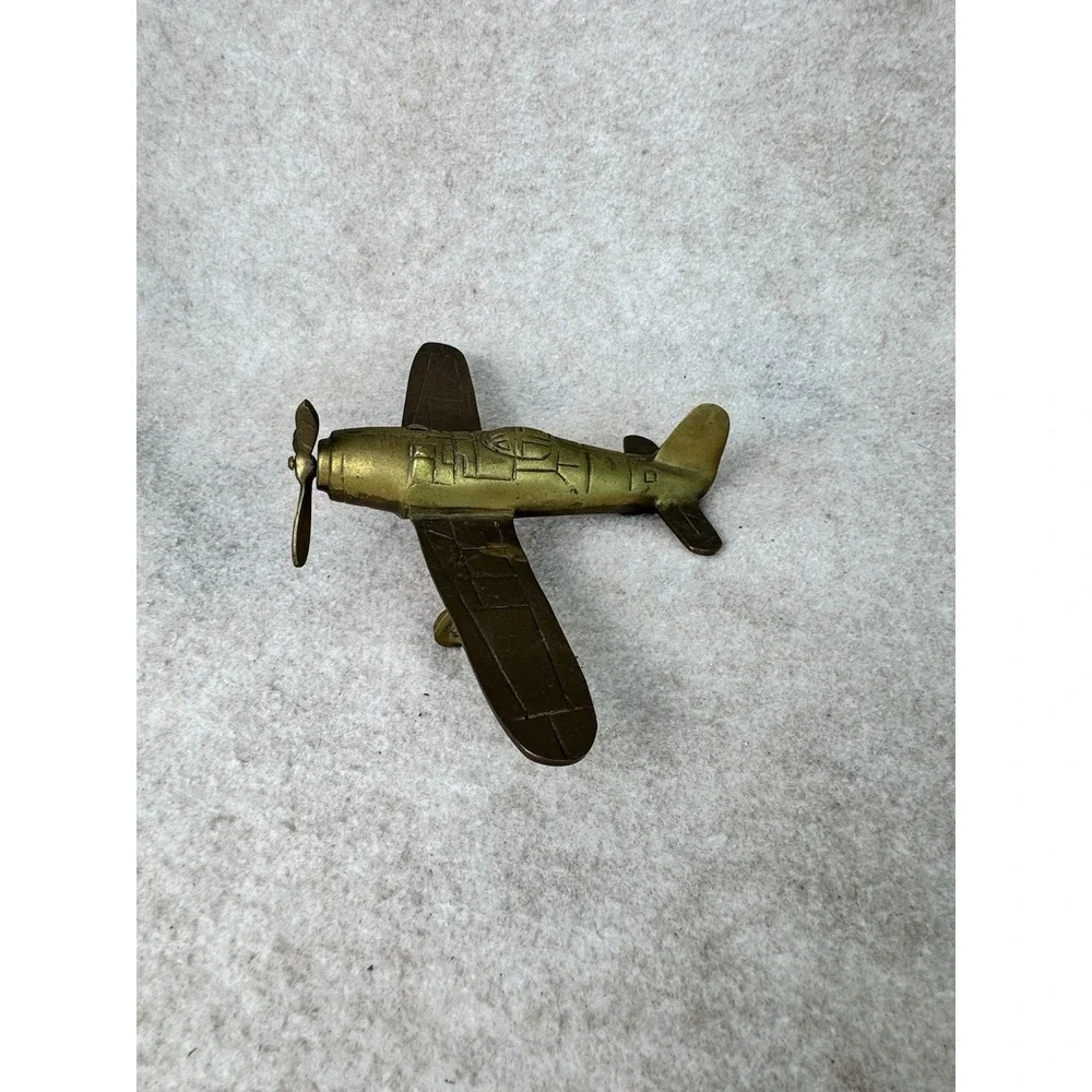 Vintage‎ Antique Brass  Desk Collector Aviation Pilot Decor Air Plane Figure